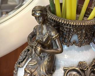 Artificial Calla Lilies in Decorative Urn