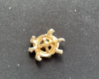 Vintage Turtle Brooch with Enamel Inlay