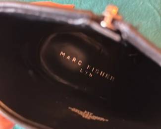 Marc Fisher LTD Black Leather Pointed Toe Ankle Boots