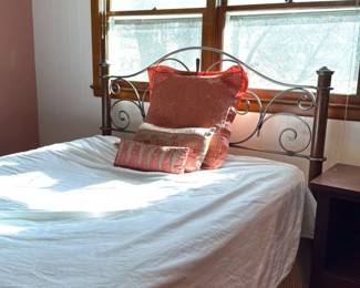 Ornate Metal and Wood Bed Frame