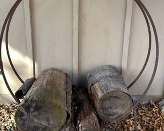Rustic Metal Ring Log Holder