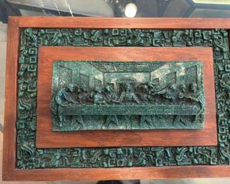 The Last Supper Relief Plaque Wooden Frame