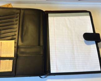 Leather Portfolio with Notepad and Card Holder