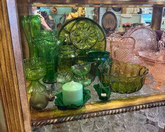 Beautiful glassware in many colors for your Thanksgiving or Christmas table