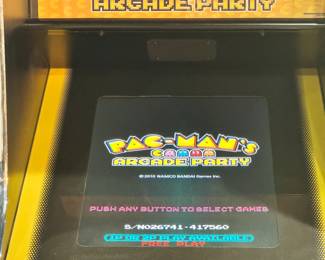 Pac-Man's Arcade Party by Namco Bandai, Full-size arcade cabinet featuring 13 classic games.