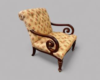 Kravat Classical Style Upholstered Armchair