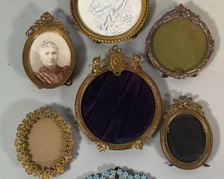 Seven Antique Oval Metal Picture Frame (7)