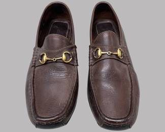 Gucci Brown Leather Horsebit Loafers, Women's, Size 8M