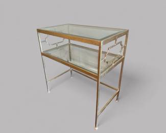 Uttermost Genell Gilt Chrome Side Table With Glass Top