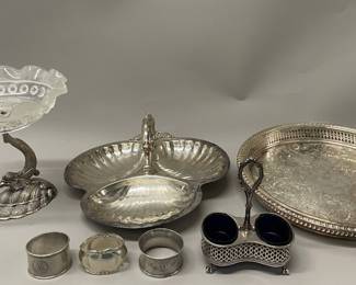 Group Of Vintage Silver Plated Serving Wares (7)