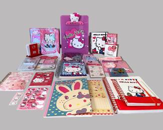 Large Assortment Hello Kitty Notebooks And Stationary