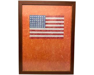 Jasper Johns 'Flag On Orange Field' Framed Poster From The Centre Pompidou, Paris