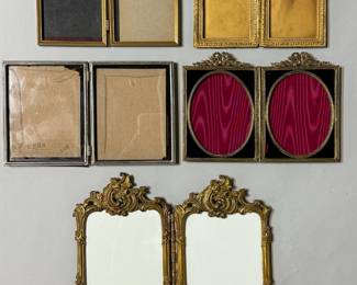 Five Antique Brass Double Picture Frame (5)