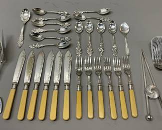 Silver Plated Serving Pieces And Flatware (29)