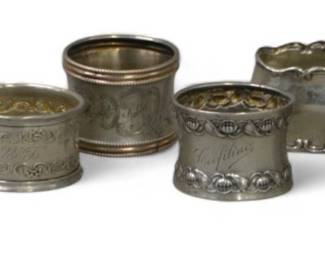 Assorted Sterling Silver And .800 Silver Napkin Rings (12)