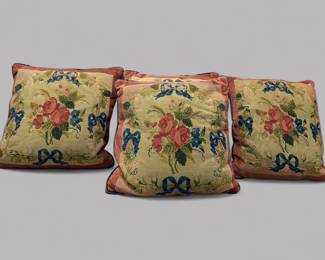 Four Vintage Needlepoint Pillows