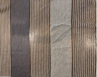 Designer Gray, Silver & Charcol Striped Sheer Silk/Cotton Fabric (7.06Yards)