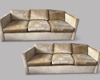 Pair Of Furniture Masters Custom Velvet Sofas