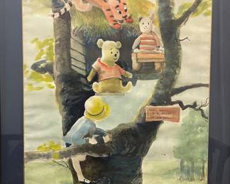 Ardis Sturdy (American, 1918-2003), Winnie The Pooh Watercolor