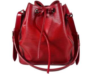 Louis Vuitton "Noe" Red Epi Leather Shoulder Bag