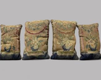 Four Rectangular Needlepoint Pillows (4)