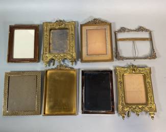 Eight Antique Bronze And Other Metal Picture Frame (8)