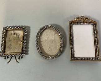 Collection Of Rhinestone Mounted Photo Frames (3), First Half 20th Century