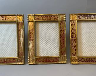 Three French Painted Wood Picture Frames (3)