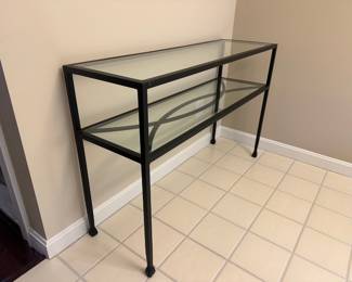 Pier One Imports Classical Style Metal And Glass Side Table