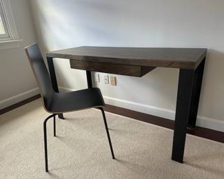 Crate And Barrel Modern Marston Desk With Black IKEA Martin Chair