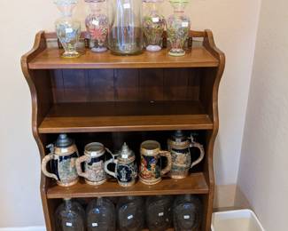 Beer steins and glass bottles