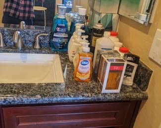 Variety of bathroom supplies