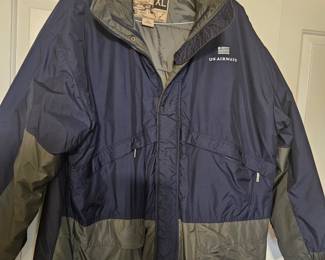 Brand new USairways ramp jacket fleece lined with hood in collar XL
