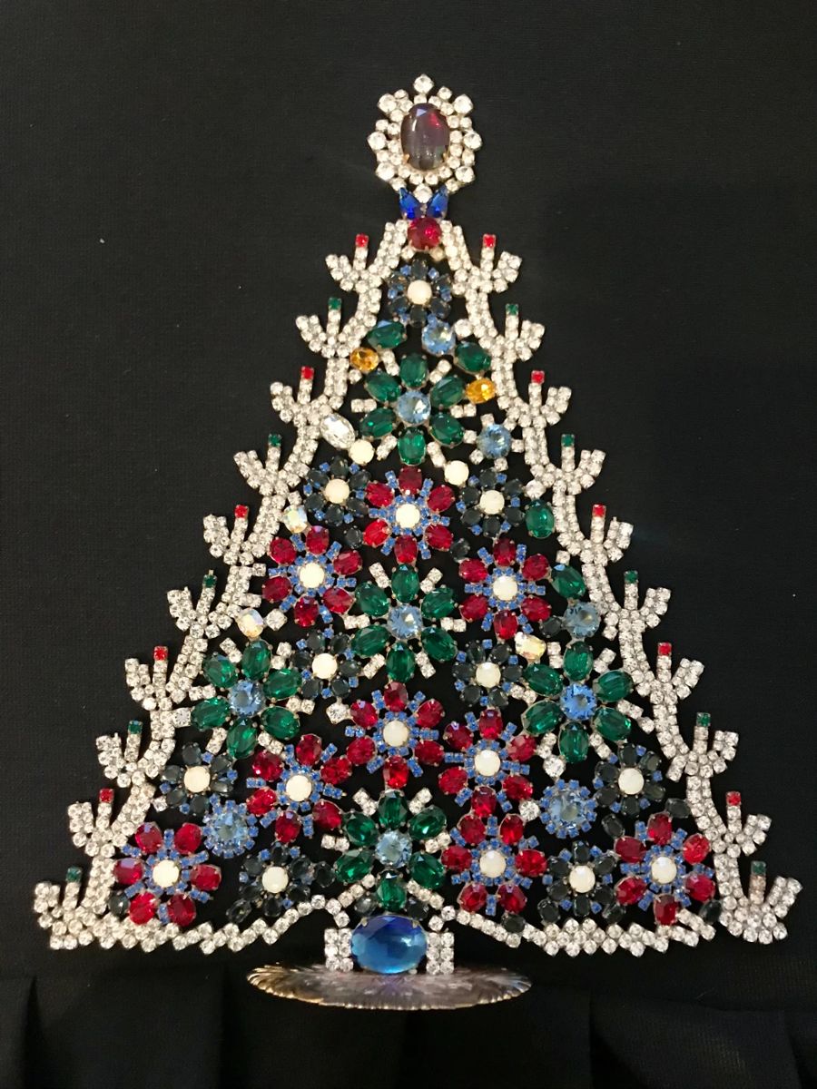 Czech handmade standing Crystal Christmas tree 