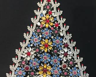 Czech handmade standing Crystal Christmas tree