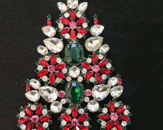 Czech handmade standing Crystal Christmas tree