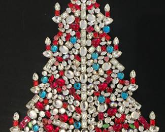 Czech handmade standing Crystal Christmas tree