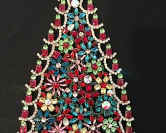 Czech handmade standing Crystal Christmas tree