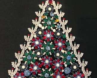 Czech handmade standing Crystal Christmas tree