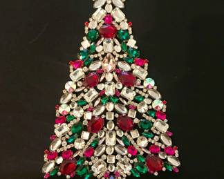 Czech handmade standing Crystal Christmas tree
