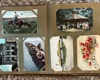 Book of vintage postcards, valentines, etc.
