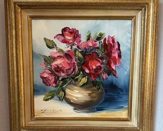 Original oil still life, by Marie Claude Zubrycki