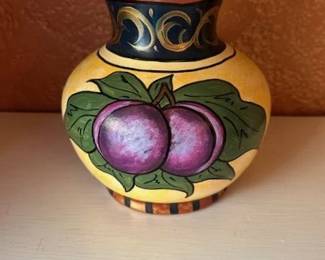 Gail Pittman hand-painted ceramic vase.
