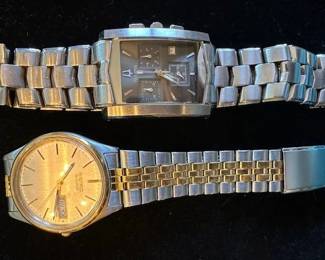 Men's Seiko watch and men's Bulova Chronograph watch.