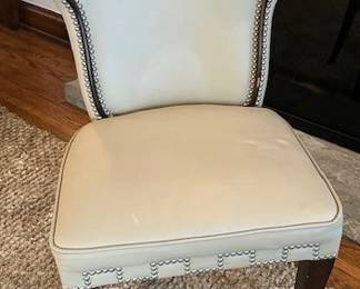 Global Views Casino Leather Side Chair