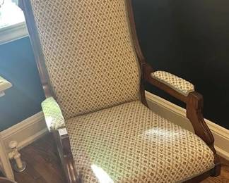 Antique Victorian Eastlake-style platform walnut rocking chair