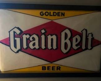 Large Vintage Grain Belt Golden Beer Sign