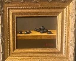 "Blueberries" oil on canvas  by artist Bert Beirne