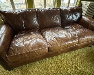 Restoration Hardware original Lancaster Leather 3 cushion sofa.