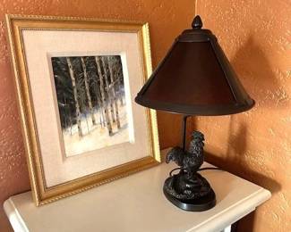  Steven Day " Aspens in February 1998"Rooster table lamp in a black finish